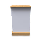 Wickham-open-door-bedside-table-wlock-white-ash Angle2 from Roseland Furniture