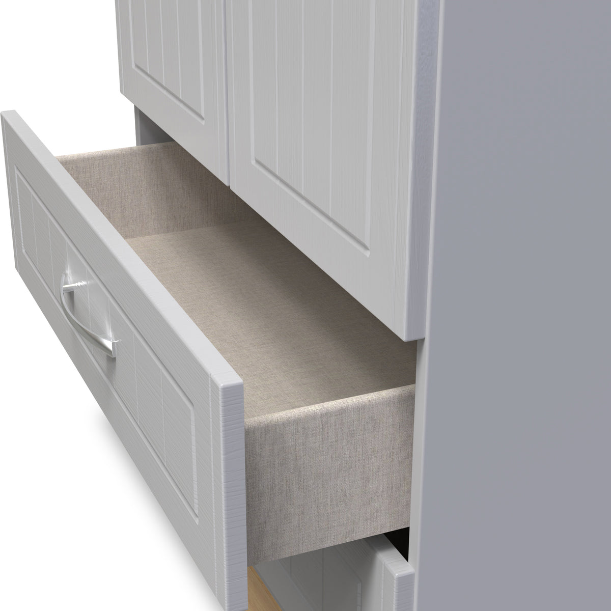 Wickham-tall-2-drawer-wardrobe-in-grey-ash from Roseland Furniture