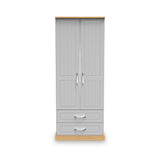 Wickham-tall-2-drawer-wardrobe-in-grey-ash from Roseland Furniture