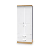 Wickham-tall-2-drawer-wardrobe-in-white-ash from Roseland Furniture