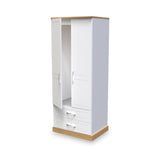 Wickham-tall-2-drawer-wardrobe-in-white-ash from Roseland Furniture