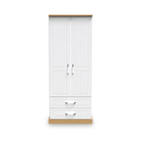 Wickham-tall-2-drawer-wardrobe-in-white-ash from Roseland Furniture