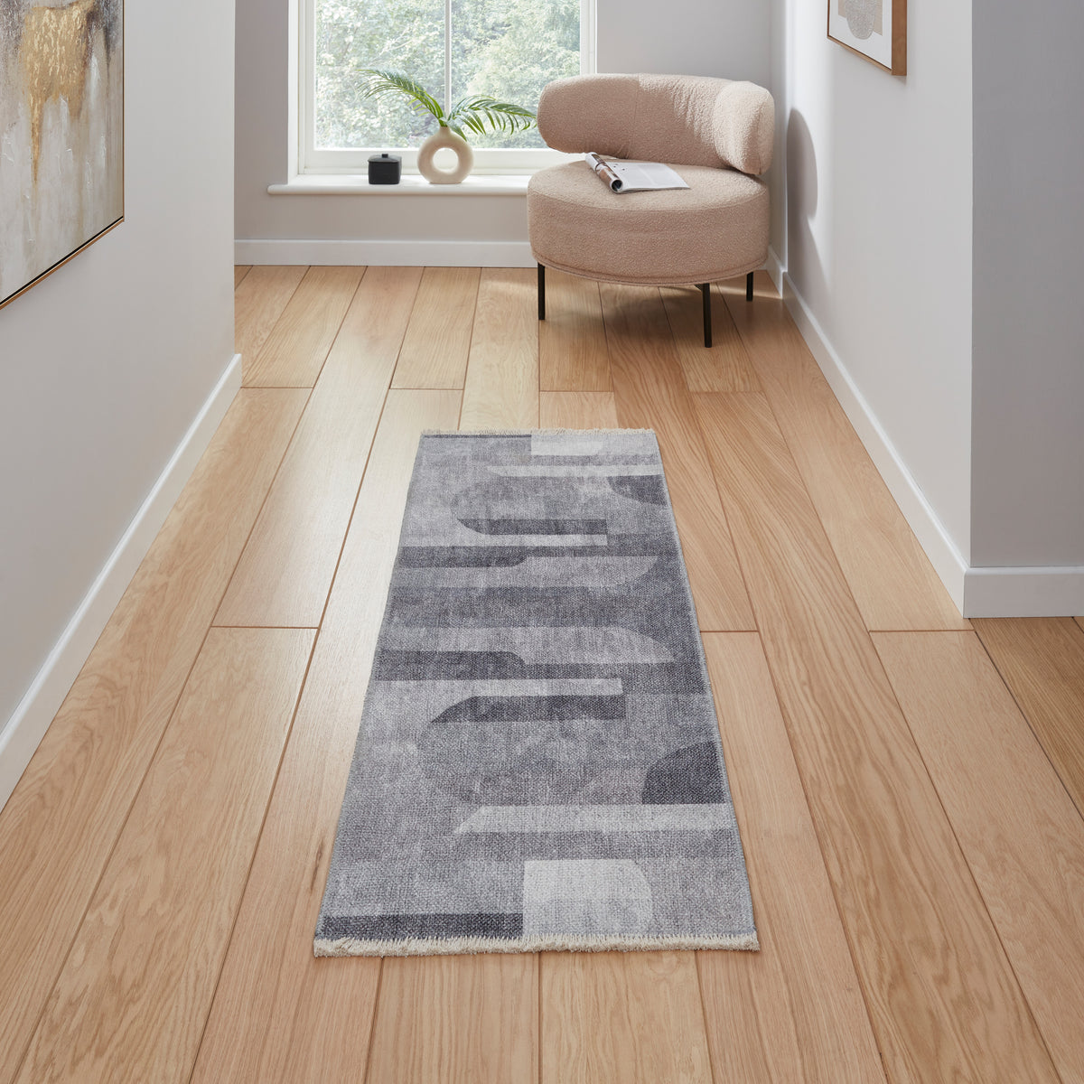 Grey Whitaker Abstract Flatweave Washable Rug from Roseland Furniture