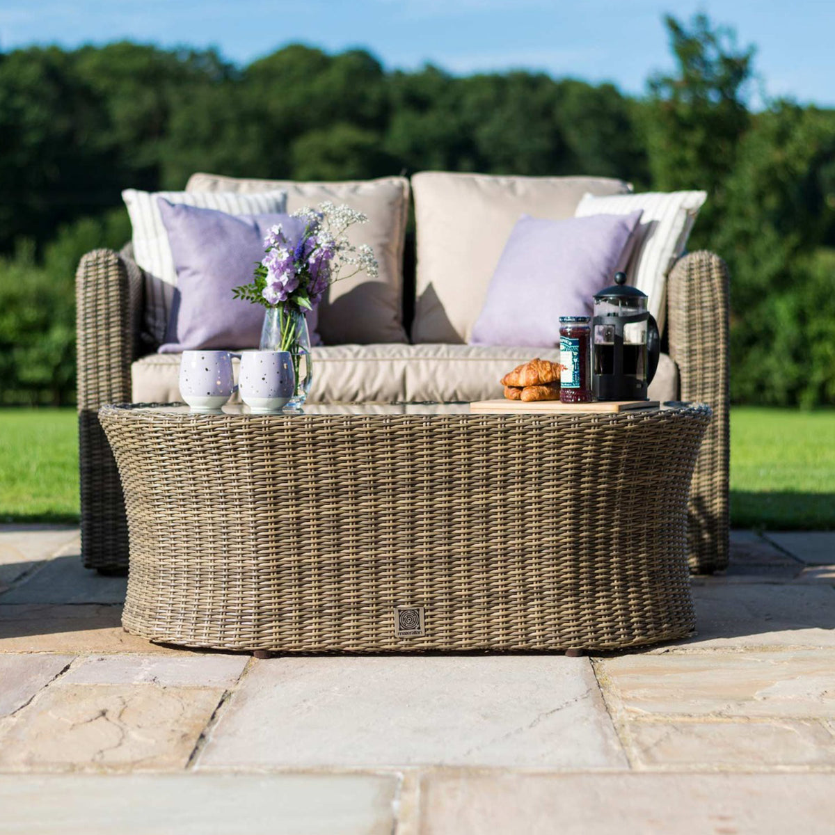 Maze Winchester 2 Seat Outdoor Rattan Sofa Set