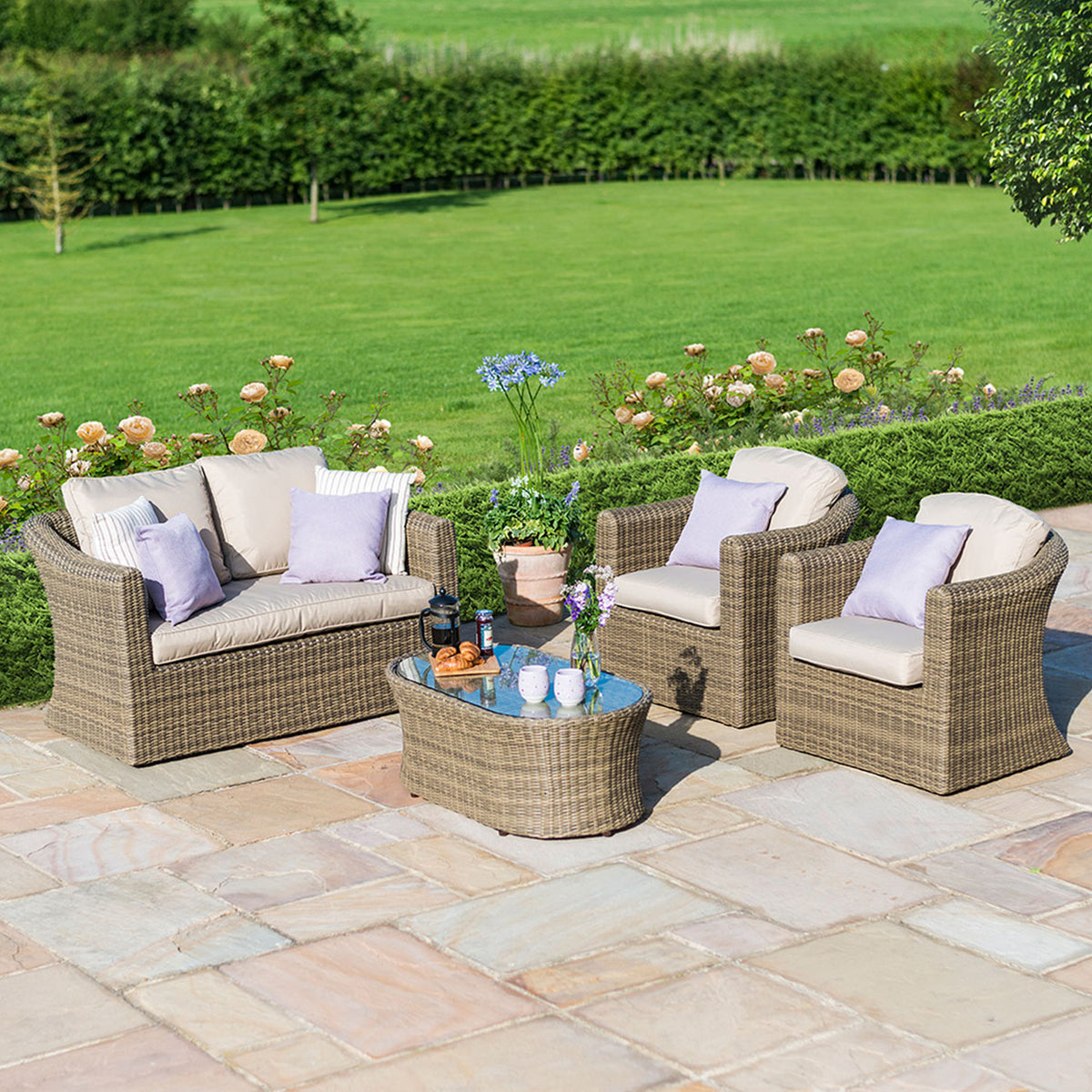 Maze Winchester 2 Seat Outdoor Rattan Sofa Set from Roseland Furniture