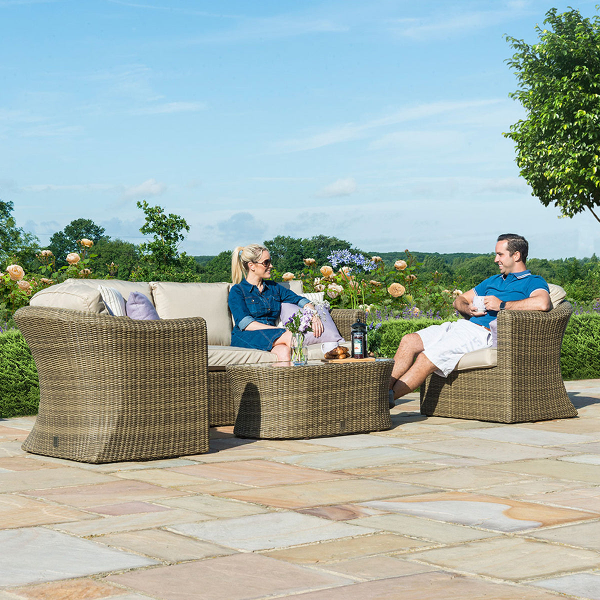 Maze Winchester 3 Seat Outdoor Rattan Sofa Set