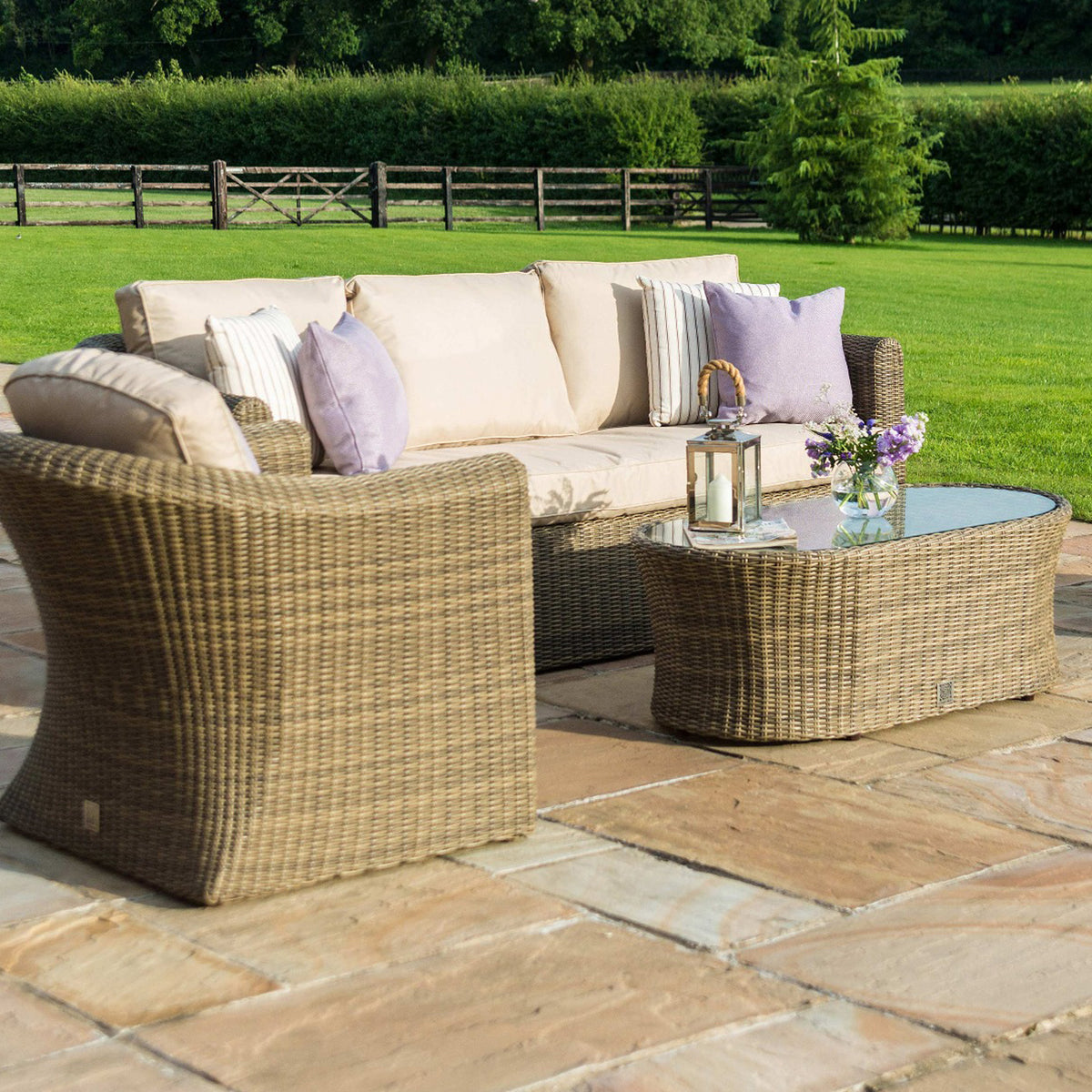 Maze Winchester 3 Seat Outdoor Rattan Sofa Set