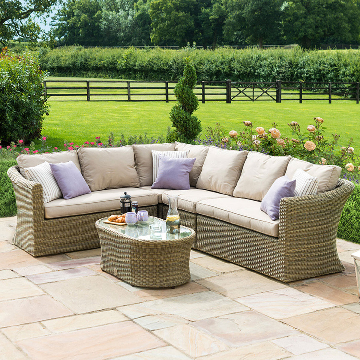 Maze Winchester Large Outdoor Rattan Corner Sofa Group