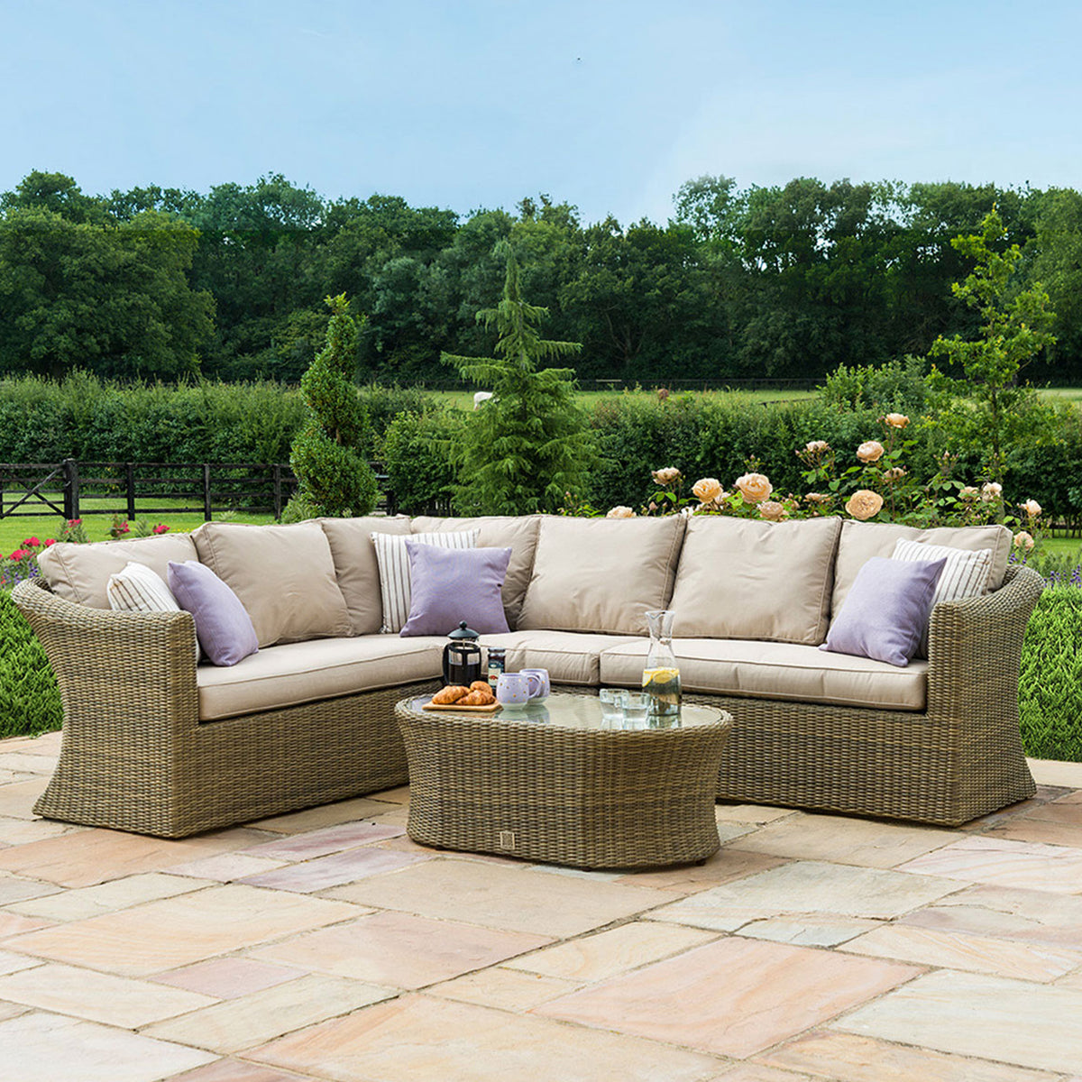 Maze Winchester Large Outdoor Rattan Corner Sofa Group