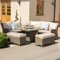 Maze Winchester Royal Outdoor Rattan Corner Set with Fire Pit from Roseland Furniture