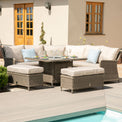 Maze Winchester Royal Outdoor Rattan Corner Set with Fire Pit