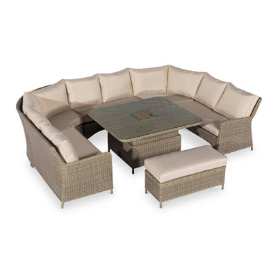 Maze Winchester Royal U-Shaped Rattan Sofa Set with Rising Table