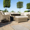 Maze Winchester Royal U-Shaped Rattan Outdoor Sofa Set with Fire Pit