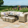 Maze Winchester Outdoor Corner Rattan Dining Set with Rising Table