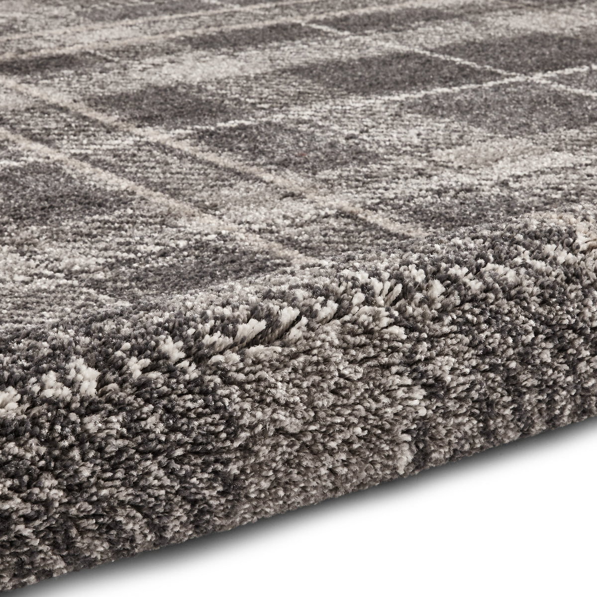 Sunbury Dark Grey Check Patterned Rug