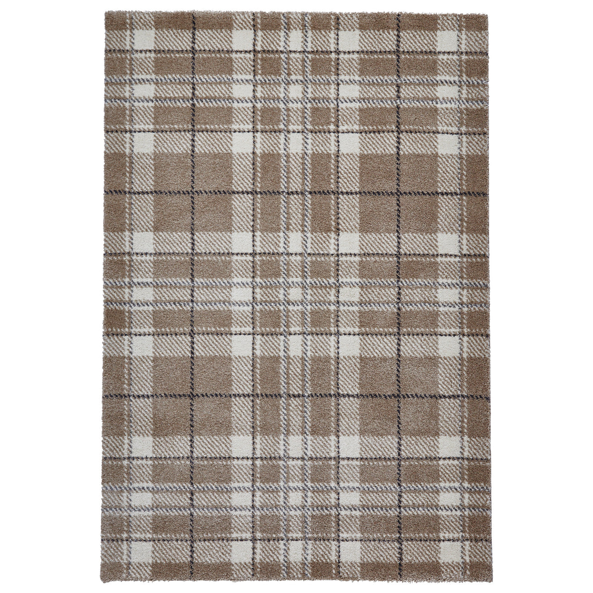Sunbury Natural Check Patterned Rug from Roseland Furniture