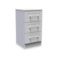 Bellamy Grey Ash 3 Drawer Bedside Table Cabinet