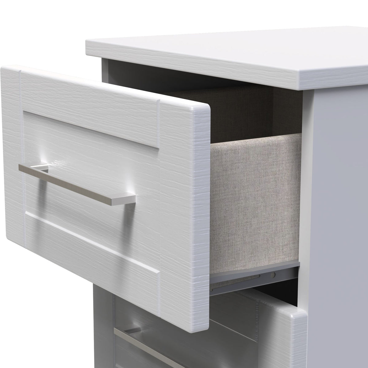 Bellamy Grey Ash 3 Drawer Bedside Table Cabinet