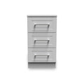 Bellamy Grey Ash 3 Drawer Bedside Table Cabinet