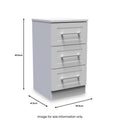 Bellamy Grey Ash 3 Drawer Bedside Table Cabinet