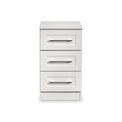 Bellamy White 3 Drawer Bedside Table Cabinet