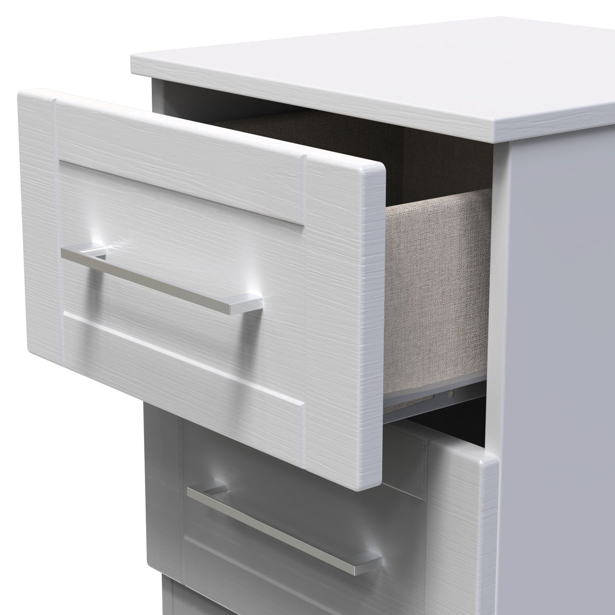 Bellamy Grey Ash 2 Drawer Bedside Table Cabinet from Roseland Furniture