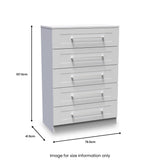 Bellamy Grey Ash 5 Drawer Storage Chest from Roseland