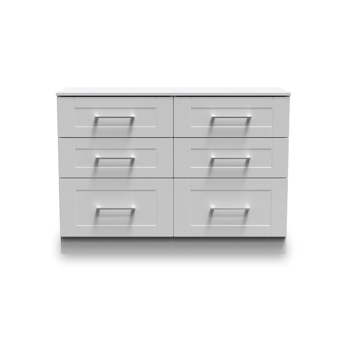 Bellamy Grey Ash 6 Drawer Wide Chest of Drawers from Roseland Furniture