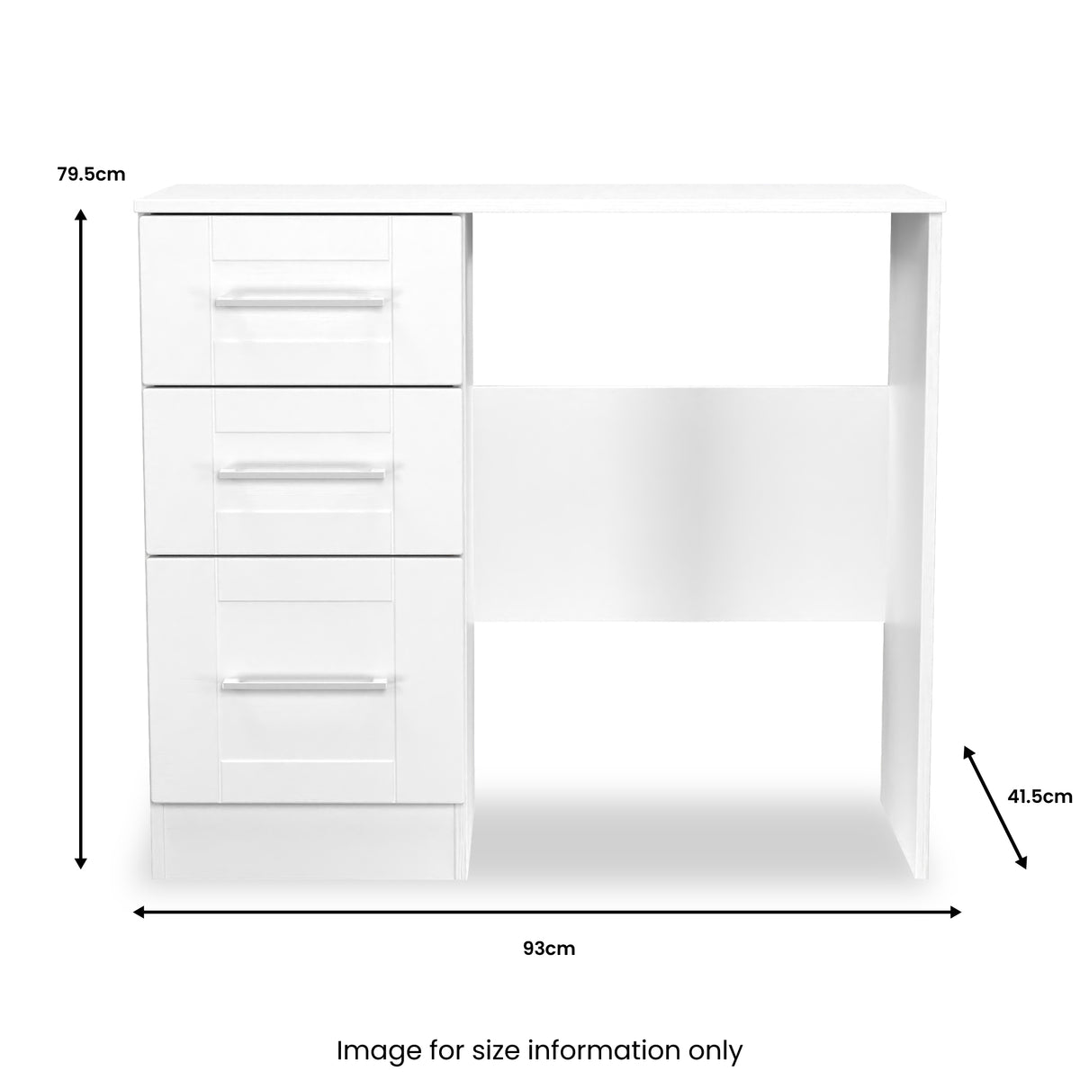 Bellamy White 3 Drawer Dressing Table from Roseland Furniture