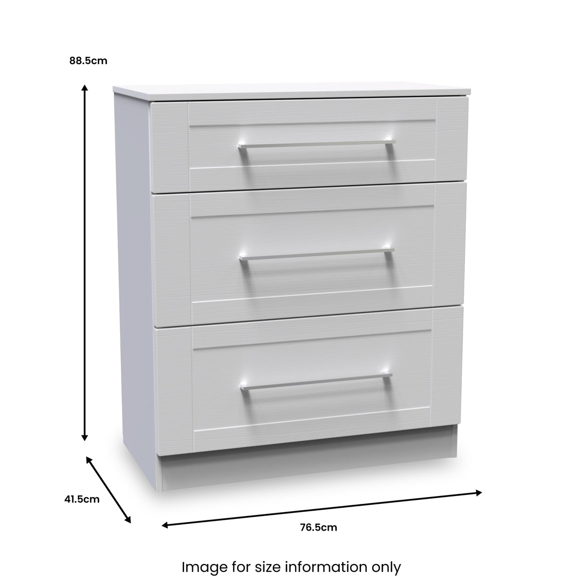 Bellamy Grey 3 Drawer Deep Chest from Roseland