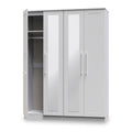 Bellamy Grey Ash Tall 4 Door 2 Central Mirrored Wardrobe from Roseland Furniture