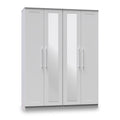 Bellamy Grey Ash Tall 4 Door 2 Central Mirrored Wardrobe from Roseland Furniture