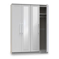 Bellamy Grey Ash Tall 4 Door 2 Central Mirrored Wardrobe from Roseland Furniture