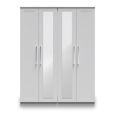 Bellamy Tall 4 Door 2 Central Mirrored Wardrobe