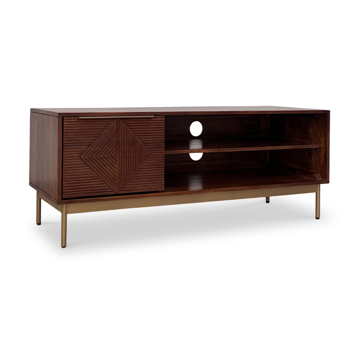 Beau Grooved Mango Wood TV Unit from Roseland Furniture