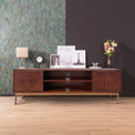 Beau Grooved Mango Wood Large TV Cabinet for living room