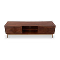 Beau Grooved Mango Wood Extra Large TV Unit with 2 Doors