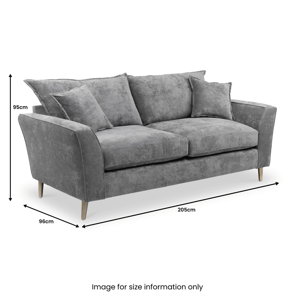 Rock 3 Seater Sofa Grey Dimensions Roseland Furniture