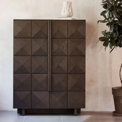 Roka Oak Geometric 2 Door Cabinet