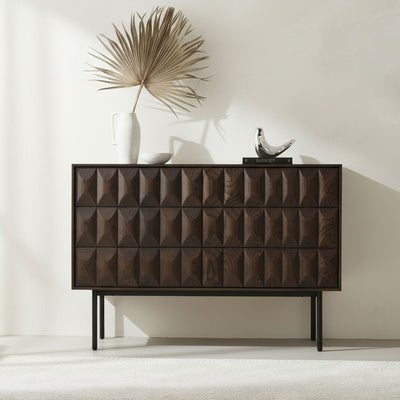 Roka Oak Geometric Large Sideboard