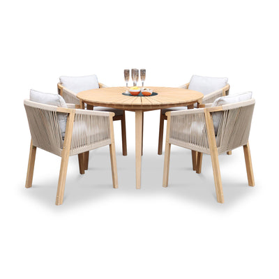 Roma FSC 4 Seater Round Sunray with Black Granite Insert Dining Set with Roma Dining Chairs