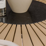 FSC 1 Roma 120cm Round Table 4 Roma Dining Chairs Granite Insert from Roseland Furniture