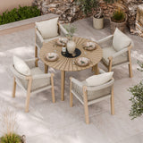 FSC 1 Roma 120cm Round Table 4 Roma Dining Chairs Granite Insert from Roseland Furniture