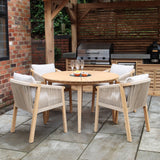 FSC 1 Roma 120cm Round Table 4 Roma Dining Chairs Granite Insert from Roseland Furniture