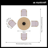 FSC 1 Roma 120cm Round Table 4 Roma Dining Chairs Granite Insert from Roseland Furniture