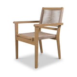 Roma 120cm Round Table 4 Roma Rope Stacking Chairs Granite Insert from Roseland Furniture