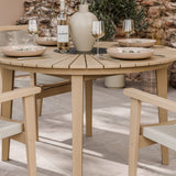 Roma 120cm Round Table 4 Roma Rope Stacking Chairs Granite Insert from Roseland Furniture