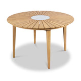 FSC 1 Roma 120cm Round Table w 4 Roma Dining Chairs Concrete Insert from Roseland Furniture