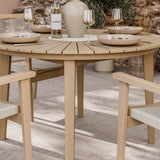 Roma 120cm Round Table 4 Roma Rope Stacking Chairs Concrete Insert from Roseland Furniture