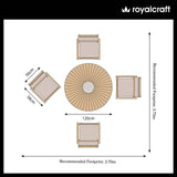 Roma 120cm Round Table 4 Roma Rope Stacking Chairs Concrete Insert from Roseland Furniture